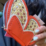 Kate Spade Authentic Leather/Straw butterfly zip coin/cards on chain crossbody Photo 8