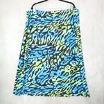 CSC Studio Blue Animal Print Flare Boho Summer Feminine Stretch Skirt Plus 3X Green Size undefined Photo 0
