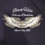 Harley Davidson Black Hills Blue Studded Womens Top Shirt Short Sleeves Sturgis Photo 2