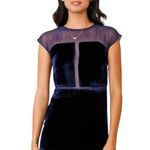 Funktional Velvet Silk blend Dress Blue Sequin Sheer Party Cocktail Mini Dress M Size M Photo 0