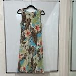 Petite Sophisticate  Floral Silk Dress Sleeveless V Neck Size 10 Tropical Hawaii Photo 5