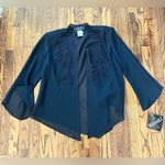 R & M Richards NEW R&M Beaded Sheer Top size 10 Black Photo 2