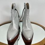 Free People New Frontier Western Bootie in Silver Leather Size 8US / 38EU Photo 4