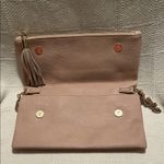 Moda Luxe   Natural Colored Foldover Clutch with Chain Strap and Tassel Photo 3