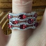 Color Changing Garnet Sterling Silver Cocktail Ring Size 8 Red Photo 0