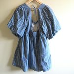 Free People NEW Denium Striped Dress puffy sleeves Photo 2