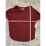 Free People NWT!  Oversized OG Long Sleeve Top in Cherry Cola XS Photo 3
