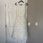 Lulus Uniquely Delightful White Textured Patchwork Backless White Midi Dress NWT Size L Photo 2