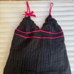Undiz French babydoll cami lingerie top with bows black with pink trim size M Size M Photo 2