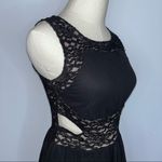 Sweet Storm Black Nude Mesh Lace Cutout Short A-Line Mini Dress Juniors Medium Photo 4