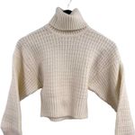 For Love & Lemons Cream Cropped Turtleneck Sweater XXS New Photo 0
