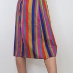 Vintage 70s Exclusive of Ornamentation Vertical Striped Pencil Skirt Size XS Photo 2