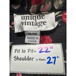 Unique Vintage Black Red Rose Floral Print Long Sleeve Collared Button Shirt XL Photo 2