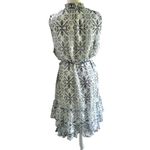 White House | Black Market WHBM Blue Floral Dress Size Medium Sleeveless Tiered Resort Romance Style Photo 8
