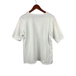 Susan Graver  Womens Large White Cotton & Spandex Top With Crochet Lace Detail Photo 1