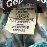 Vintage Gepetto Patchwork Floral Palm Tree Print Cropped Pants S Blue Photo 8