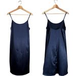 STAUD  Midi Slip Dress Women's Small Blue Cocktail Party Minimalist Satin NWOT Photo 1