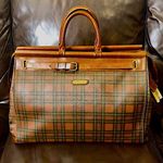 Ralph Lauren Tartan Green Brown Plaid Doctor's Boston Weekend Travel Bag Vintage Photo 6