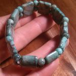 Green Matrix Jasper Tanker Plain Stretch Bracelet (Size 6 to 7 Inch) Photo 5