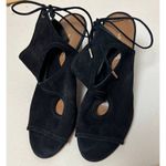 Aquazzura Black Sexy Thing Suede Wedge Shoes Sz. 38.5 (US 7.5) Photo 3