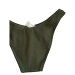 ANDIE J Crew Textured Curved Waist Cheeky High Leg Bikini Bottom M Olive Green #3019 Photo 8