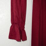 Kojooin NWT Burgundy V-Neck Wrap Long Sleeve Maternity Dress Size Medium Photo 2