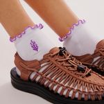 Free People NWT  Super Surge Ruffled Socks in Purple Ruffle Photo 0