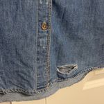 ZARA Distressed Denim Button Down Photo 5