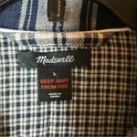 Madewell blue Plaid flannel pajama top SZ:L Photo 7