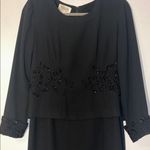 Talbots Black Long Sleeve Dress Beaded Dress GUC size 6 Petite Photo 1
