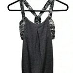 Lululemon GRAY FLORAL CROSSBACK TANK TOP WITH BUILT IN BRA Photo 0