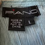 Y2K sequin trim crinkled chiffon cap sleeve top Blue Size L Photo 2