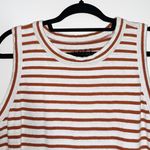 Loft 100% Cotton White & Mustard Yellow Striped Tank Top Photo 1