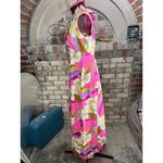 dress Hawaiian 1960s ruffle collar floral bright pink purple gold cream Size XS Photo 4