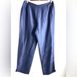 Ralph Lauren Lauren 10 Silk Fitted Flat Front Blue Ankle Pants Photo 1