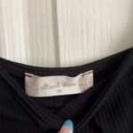 Altar'd State  Bodysuit Black Puff Sleeves Ribbed Sheer Polka Dot  Photo 1