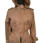 Willow & Clay Anthropologie ‎ Khaki Military Utility Hooded Jacket Womens Size S Photo 0