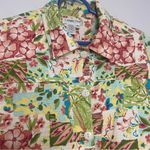 Coldwater Creek  Jacket Button Cotton Floral Patchwork Pink Green Size X-Large Photo 8