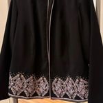 R&K Black Blazer Women’s 20W Embroidered Pink Trim Plus‎ Size Career Jacket Photo 5