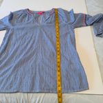 Lilly Pulitzer  Taelynn Oxford Blue White Stripe Embroidered Long Sleeve XS Photo 7