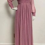 Faeriesty Dusty Rose VNeck Shear Long Sleeve Bridesmaid Dress Ruched A Photo 0