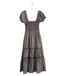 Anthropologie CAARA Smocked tiered Midi dress puff sleeves Ditsy floral Sz M Romantic chic Photo 1