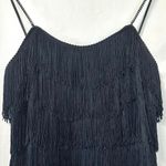 ROBERTA VTG 90s Black Sleeveless Fringe Mini Dress Rhinestones Women 5/6 Western Photo 1