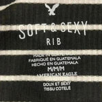 American Eagle  soft and sexy black and white striped strapless crop top Photo 2