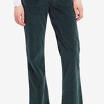 Free People green corduroy pants flare pockets size 0 Photo 0