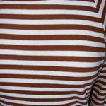 Kori America Burnt Orange White Stripe Knit Round Neck Long Sleeves S Photo 6