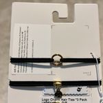 Lululemon Logo Charm Hair Ties 3 Pack Color Black / Gold NWT Photo 4