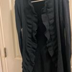 Matilda Jane Womens  long black ruffle sweater jacket Photo 0