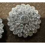 Bluette Made In France Shoe Clips Silvertone Rhinestones 1 inch Silver Photo 3