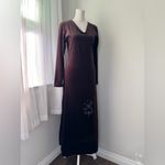 Vintage Y2K Bodywear of California Dark Brown Dragonfly Embroidered Maxi Dress Size XS Photo 4